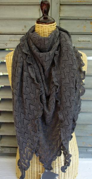 Invero Dreiecktuch Susi stone, Farben , Struktur, Muster, Spitze vorne